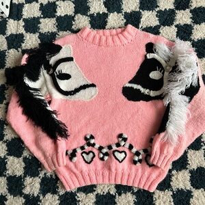 Pink Horse Pattern Sweater